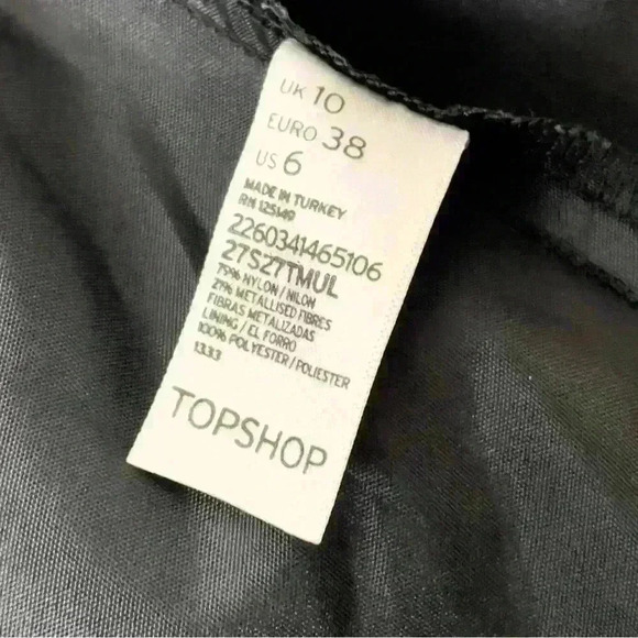 RARE TOPSHOP Premium  Black Mini Skirt Size 6 Pink Gold Polka Dots Retro Party - Picture 13 of 13